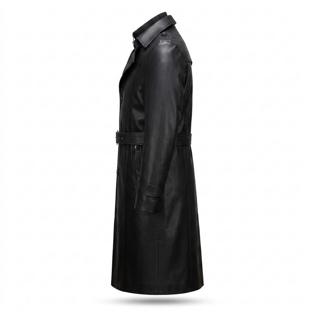 Mens Outlet House - Taron | Leather Belted Coat Men
