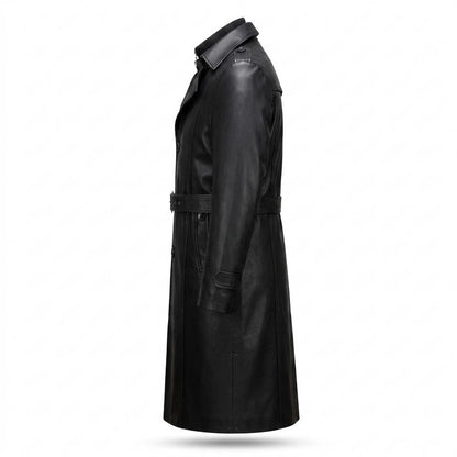 Mens Outlet House - Taron | Leather Belted Coat Men