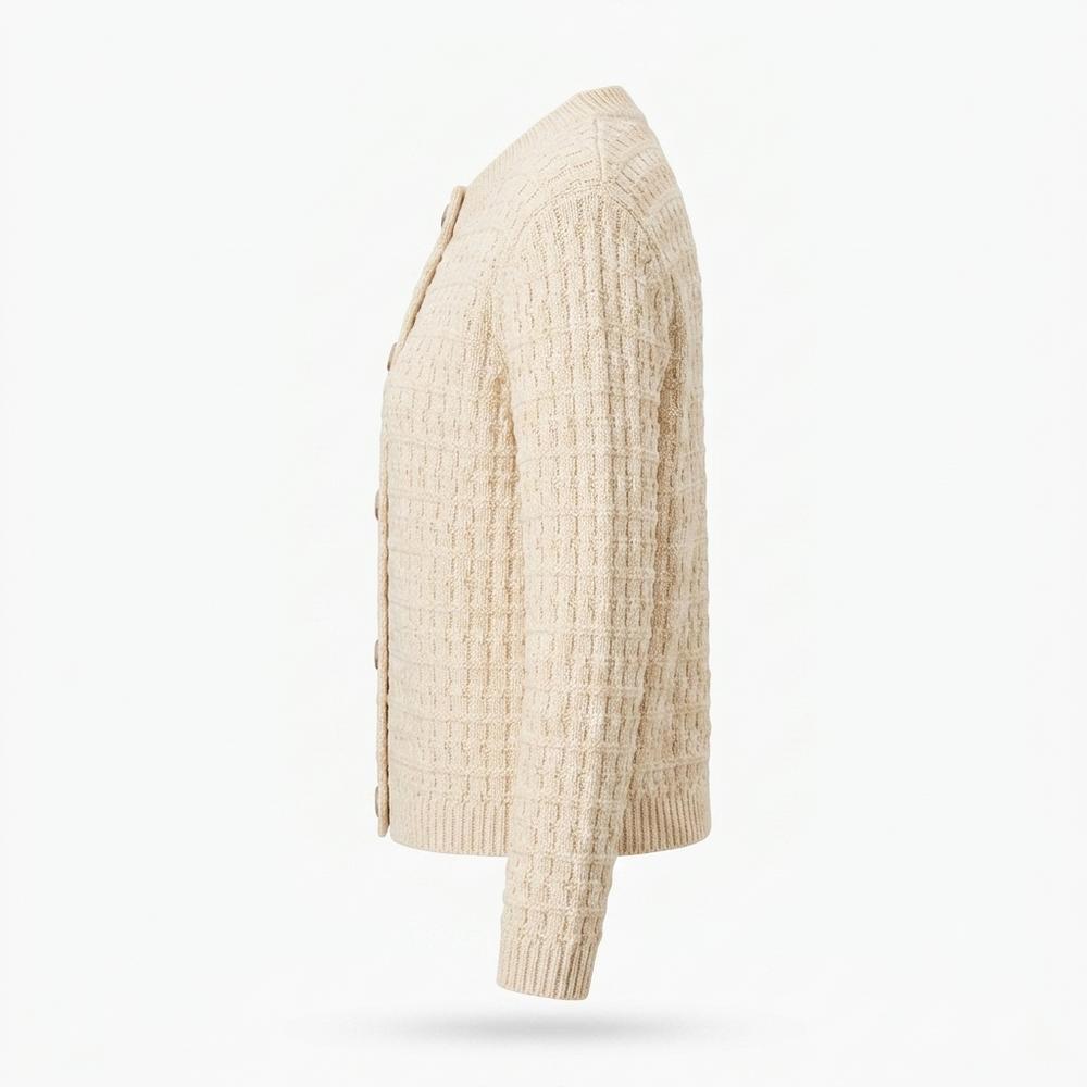 Mens Outlet House - Kadan | Waffle-Knit Button-Front Knit Cardigan Women
