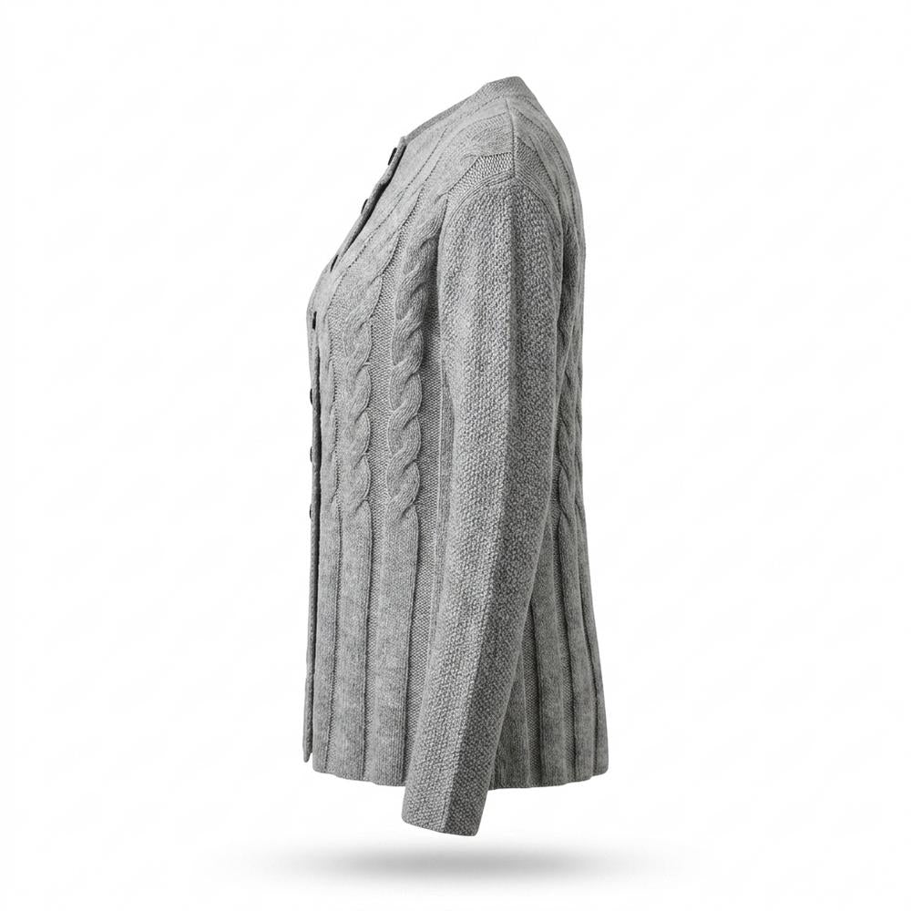 Mens Outlet House - Yovet | Cable-Knit Button-Front Knit Cardigan Women