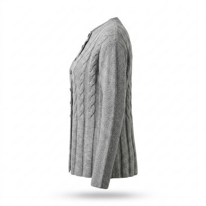 Mens Outlet House - Yovet | Cable-Knit Button-Front Knit Cardigan Women