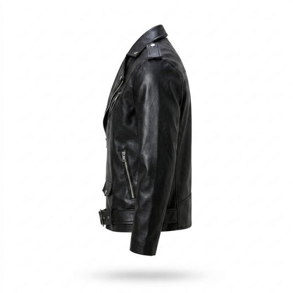 Mens Outlet House - Lasol | Asymmetrical Belted Leather Jacket Unisex