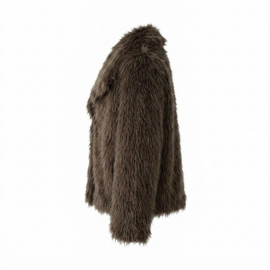 Mens Outlet House - Zarel | Faux Fur Lapel Collar Jacket Women