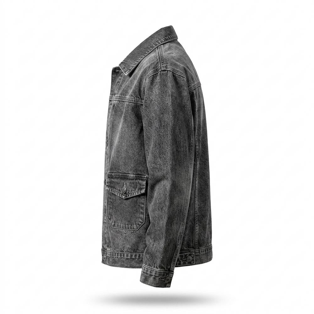 Mens Outlet House - Zalin | Washed Button-Front Denim Jacket Men