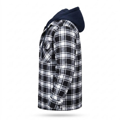 Mens Outlet House - Yuket | Hooded Plaid Jacket Men