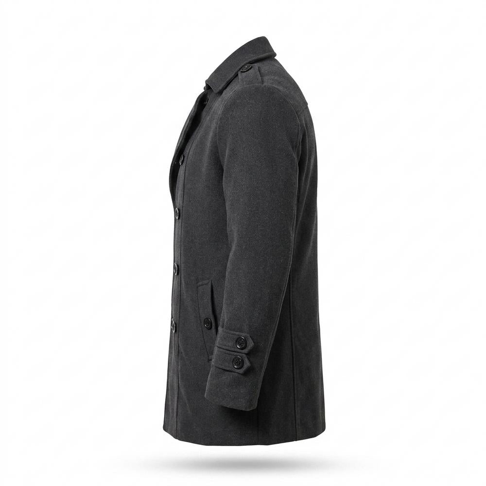 Mens Outlet House - Rilar | Double-Breasted Solid Color Coat Men