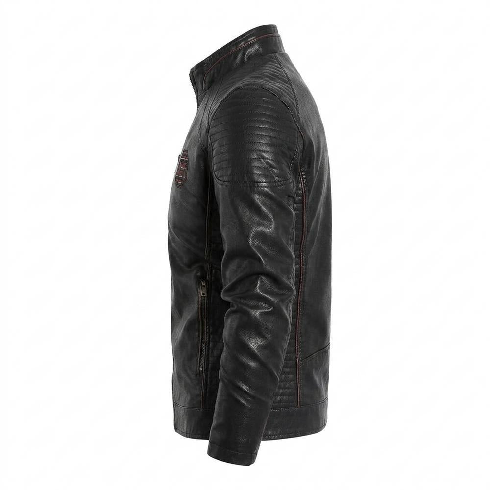 Mens Outlet House - Rivel | Quilted Zip-Up Leather Jacket Men