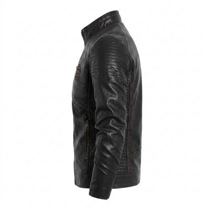 Mens Outlet House - Rivel | Quilted Zip-Up Leather Jacket Men