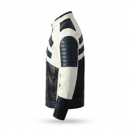 Mens Outlet House - Cavel | Color-Block Quilted Leather Jacket Men