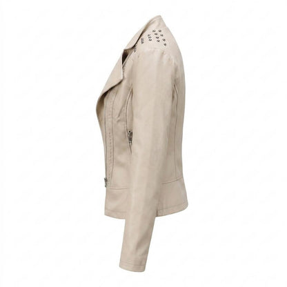 Mens Outlet House - Arsel | Studded Asymmetrical Leather Jacket Women