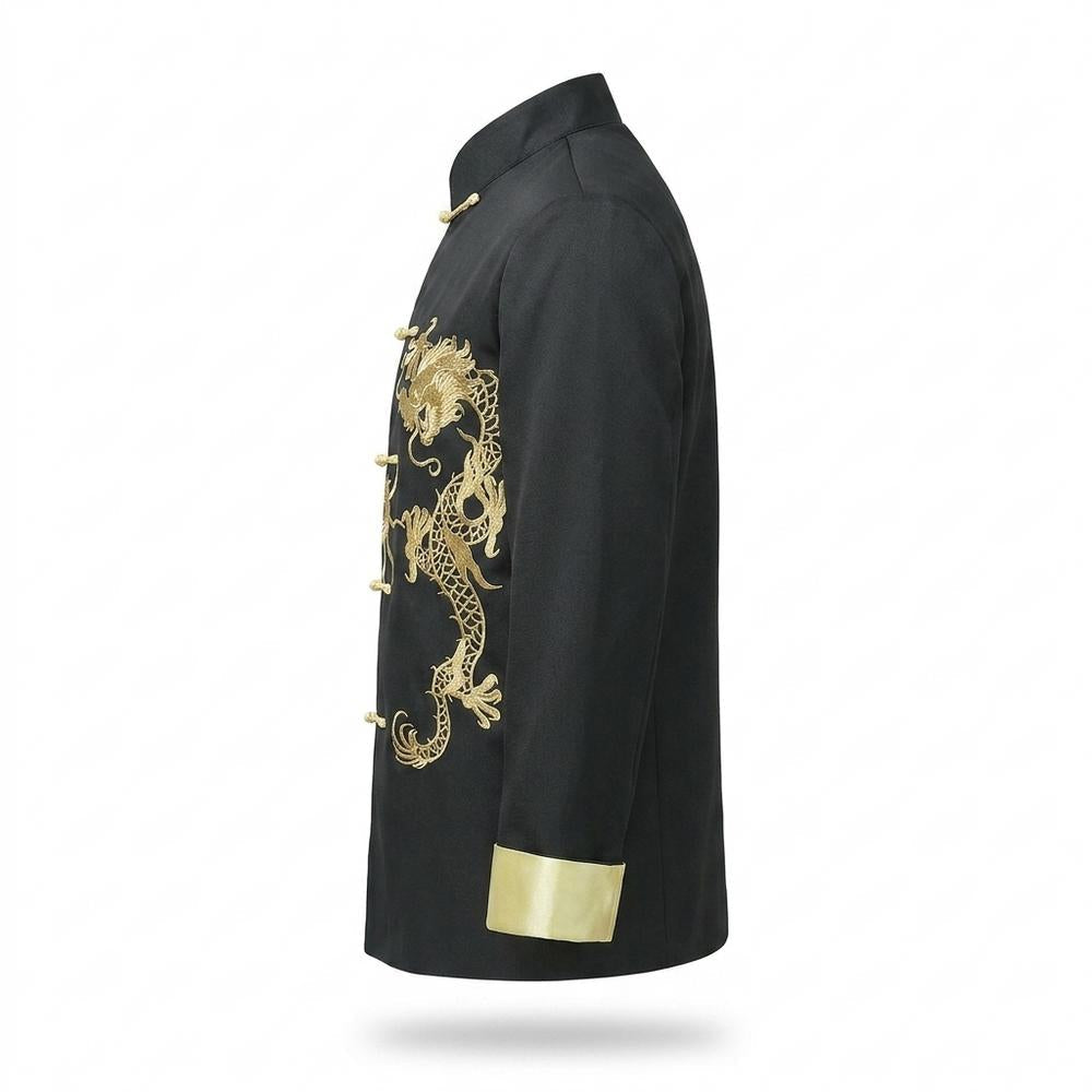 Mens Outlet House - Elran | Embroidered Stand-Up Collar Jacket Men