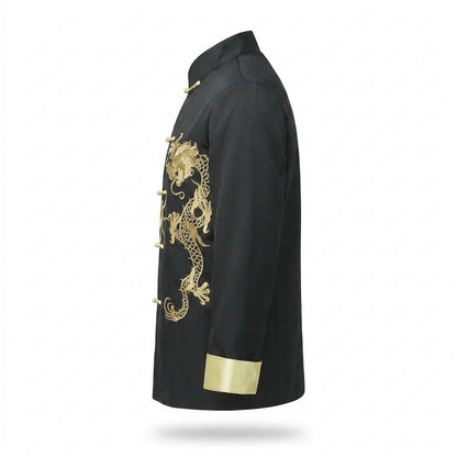 Mens Outlet House - Elran | Embroidered Stand-Up Collar Jacket Men