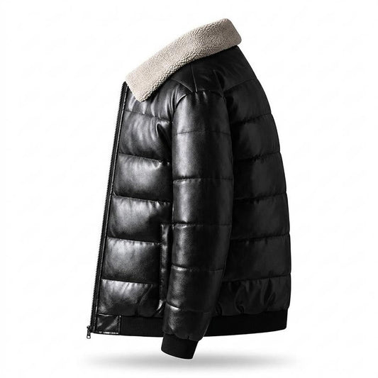Mens Outlet House - Maken | Quilted Faux-Leather Jacket Men