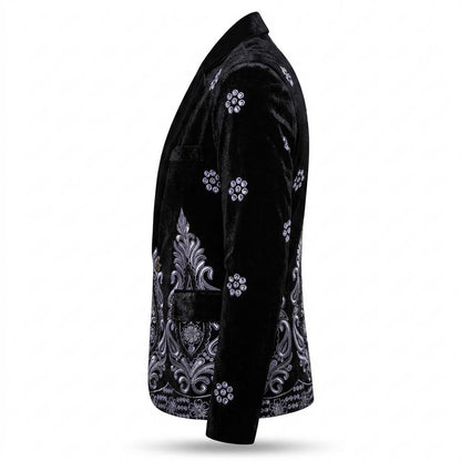 Mens Outlet House - Casil | Velvet Embroidered Blazer Men
