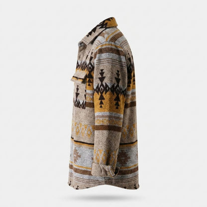 Mens Outlet House - Kelan | Geometric-Print Button-Front Shirt Men