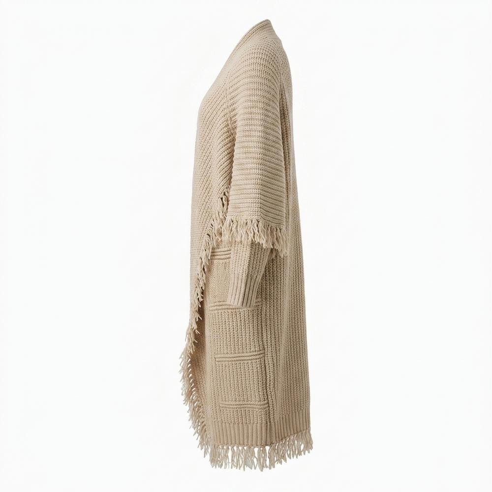 Mens Outlet House - Totiv | Fringed Longline Knit Cardigan Women