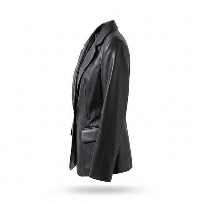 Mens Outlet House - Ravan | Single-Breasted Faux-Leather Blazer Women