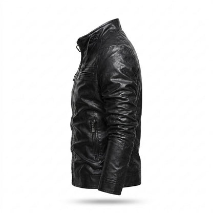 Mens Outlet House - Eltir | Quilted Zip-Up Leather Jacket Men