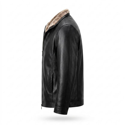 Mens Outlet House - Karan | Lined Zipped Leather Jacket Men