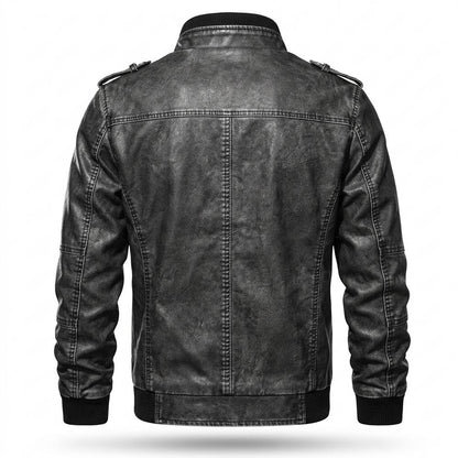 Mens Outlet House - Kator | Washed Lined Leather Jacket Men