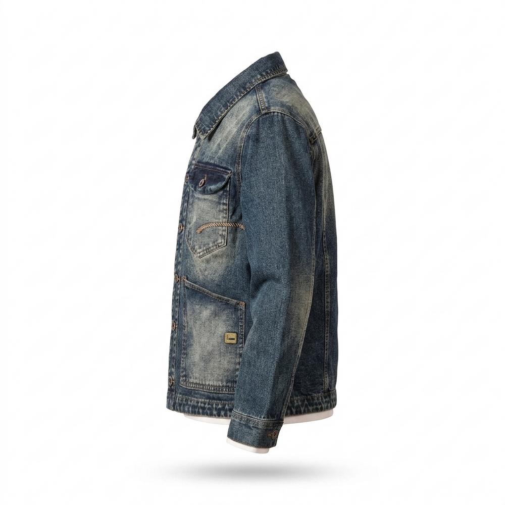 Mens Outlet House - Nevin | Washed Lined Denim Jacket Men