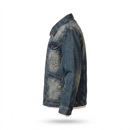 Mens Outlet House - Nevin | Washed Lined Denim Jacket Men