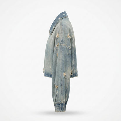 Mens Outlet House - Citir | Distressed Cropped Denim Jacket Unisex