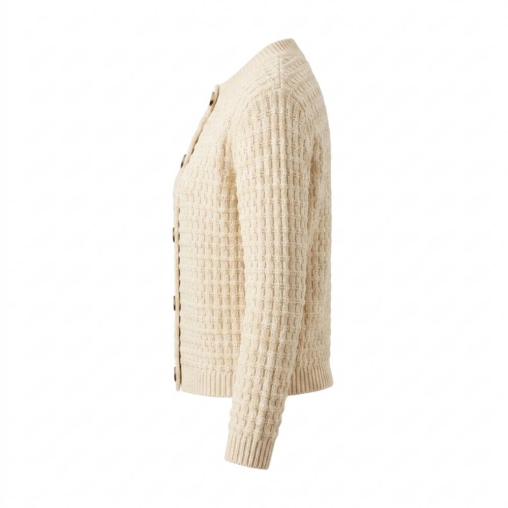 Mens Outlet House - Zedan | Waffle-Knit Button-Front Knit Cardigan Women