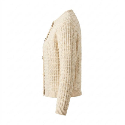 Mens Outlet House - Zedan | Waffle-Knit Button-Front Knit Cardigan Women