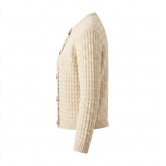 Mens Outlet House - Zedan | Waffle-Knit Button-Front Knit Cardigan Women