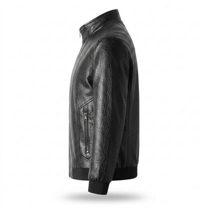 Mens Outlet House - Zaral | Textured Lined Leather Jacket Men