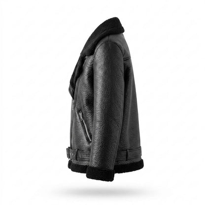 Mens Outlet House - Maver | Shearling-Lined Asymmetrical Leather Jacket Women