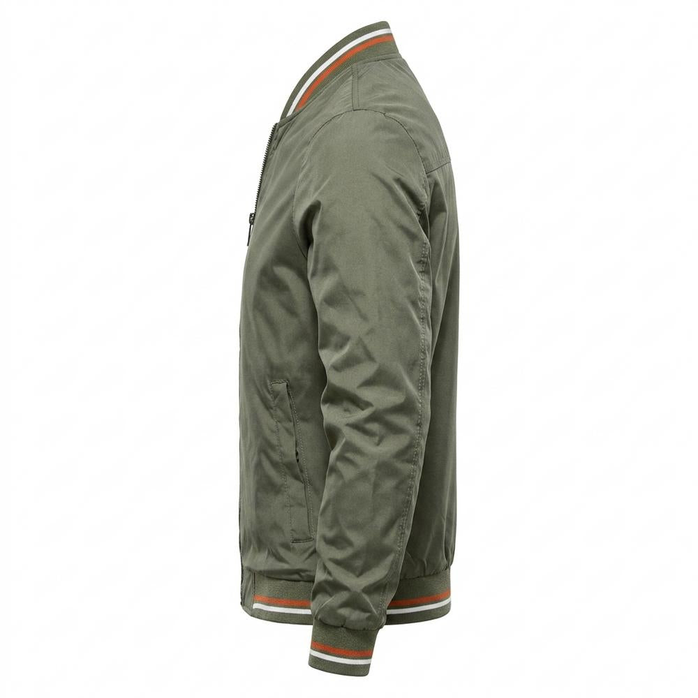 Mens Outlet House - Daron | Zip-Up Striped-Trim Jacket Men