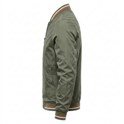 Mens Outlet House - Daron | Zip-Up Striped-Trim Jacket Men
