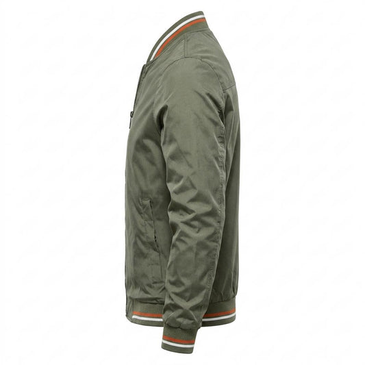 Mens Outlet House - Daron | Zip-Up Striped-Trim Jacket Men
