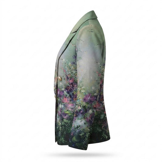 Mens Outlet House - Daded | Floral Print Notched Lapel Blazer Women