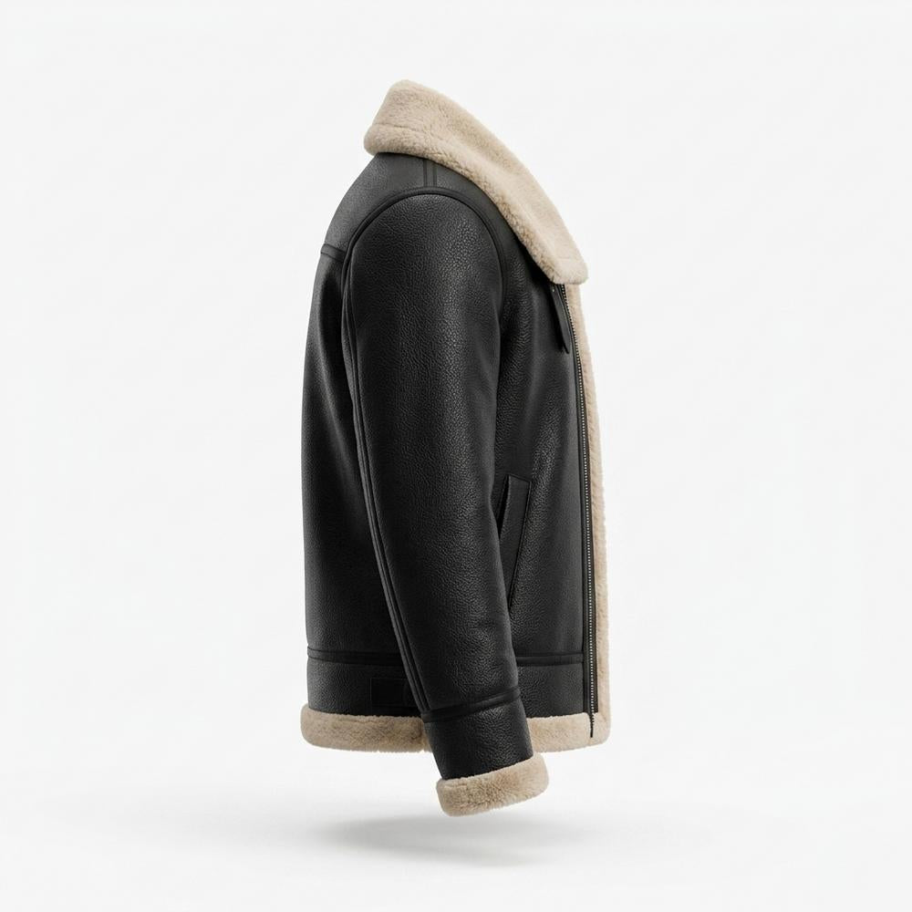 Mens Outlet House - Elken | Shearling-Lined Grained Leather Jacket Men
