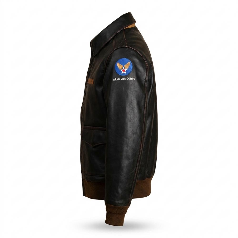 Mens Outlet House - Elram | Lined Patched Leather Jacket Men