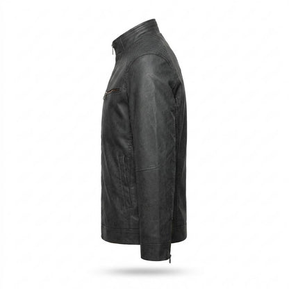 Mens Outlet House - Rotir | Lined Quilted Leather Jacket Men