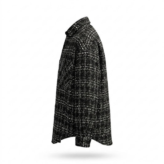 Mens Outlet House - Alrel | Textured Plaid Shirt Unisex