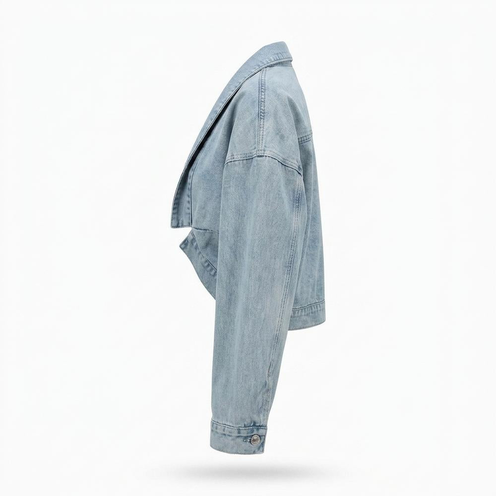 Mens Outlet House - Tirev | Cropped Paneled Denim Jacket Women