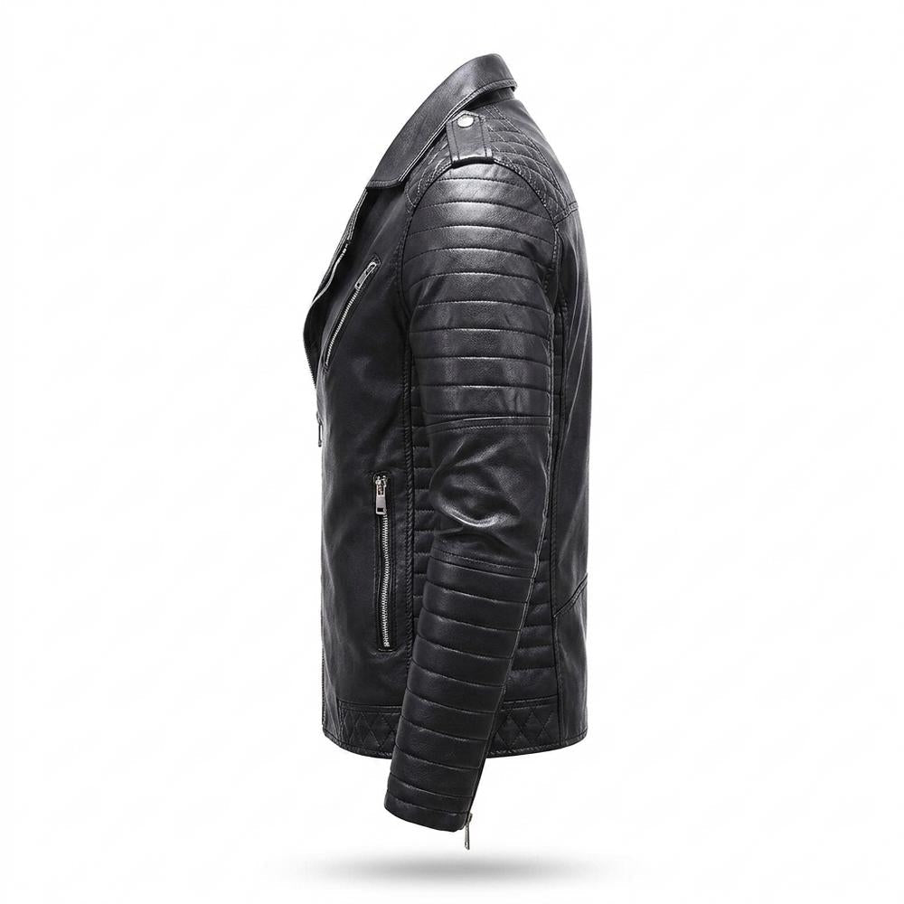 Mens Outlet House - Lonor | Quilted Lined Leather Jacket Men