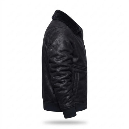 Mens Outlet House - Davar | Lined Zip-Up Leather Jacket Men