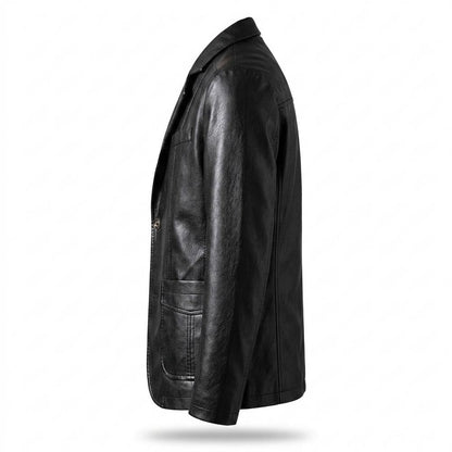 Mens Outlet House - Timon | Faux-Leather Single-Breasted Blazer Men