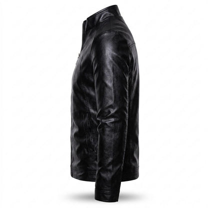 Mens Outlet House - Darel | Zip-Up Fitted Leather Jacket Men