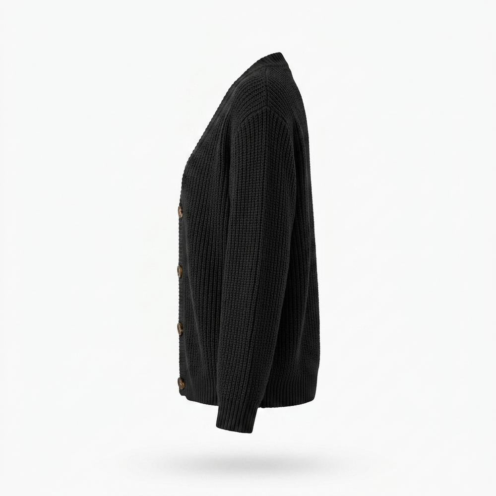 Mens Outlet House - Mowan | Rib-Knit V-Neck Knit Cardigan Women