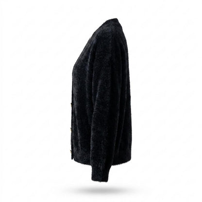 Mens Outlet House - Medur | Fluffy Button-Front Knit Cardigan Women
