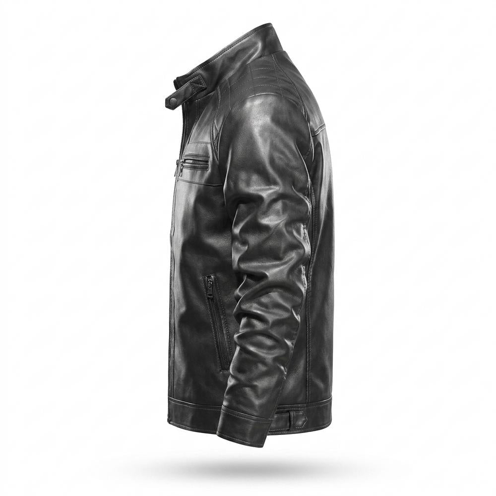 Mens Outlet House - Mamir | Quilted Lined Leather Jacket Men