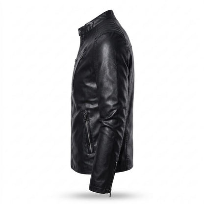 Mens Outlet House - Mekor | Quilted Zip-Up Leather Jacket Men