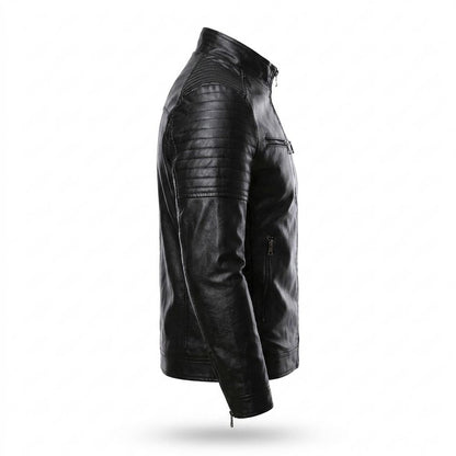 Mens Outlet House - Arlar | Quilted Fitted Leather Jacket Men